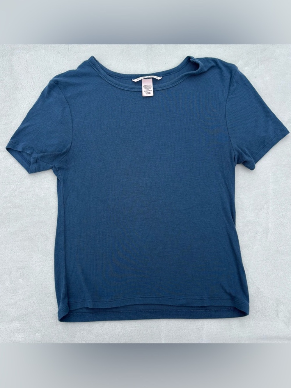 Victoria's Secret Blue Ribbed Short-Sleeve Tee